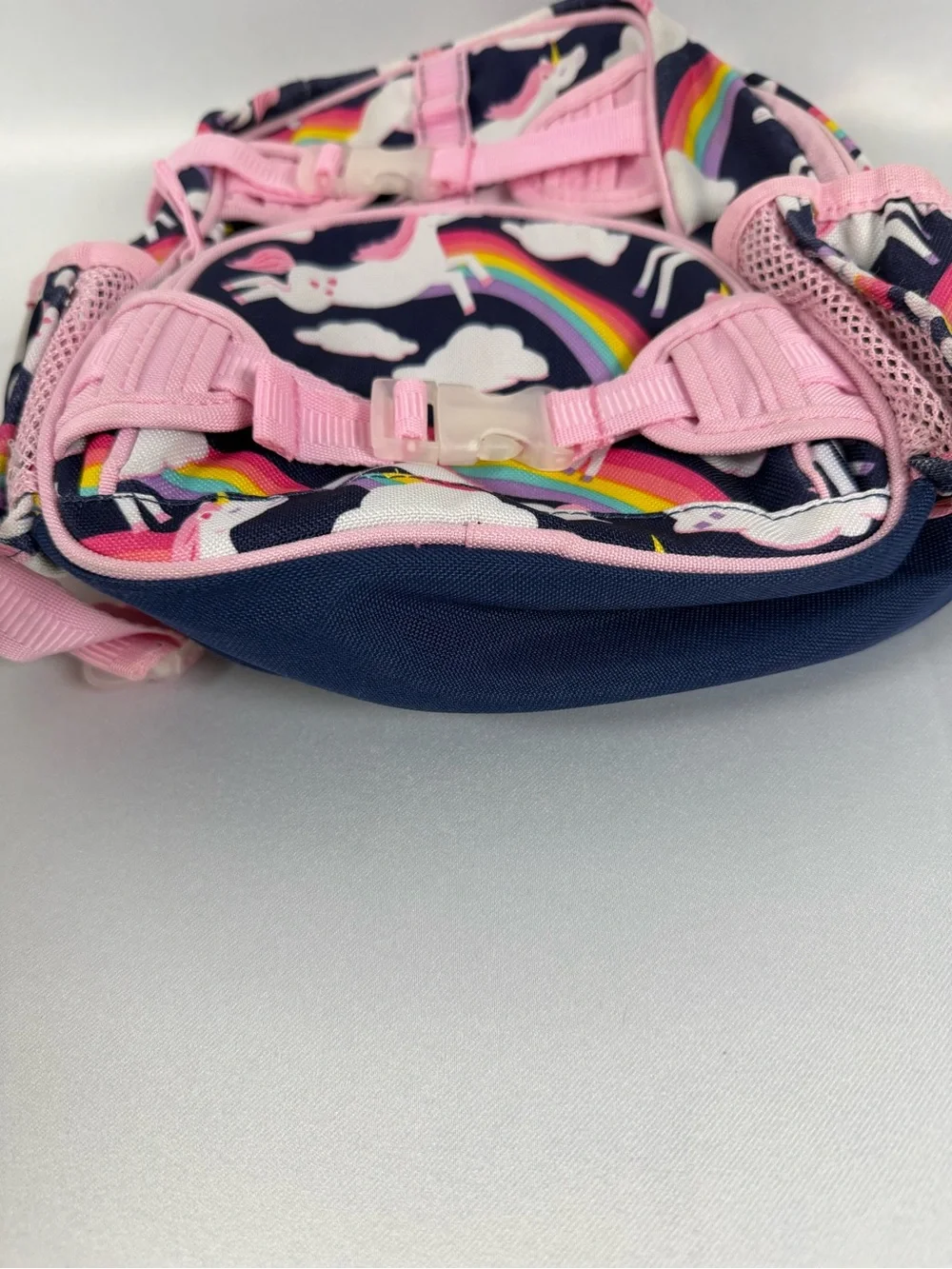 Pottery Barn Kids Unicorn Rainbow Backpack | Pre‑K/K | Pink Navy
